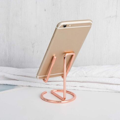 Cell Phone Iron Stand Holder, Rose Gold Universal Portable Tablets Holder, Compatible with All Mobile Phones by HubHnb (Golden) in Saudi Arabia
