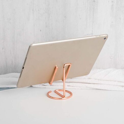 Cell Phone Iron Stand Holder, Rose Gold Universal Portable Tablets Holder, Compatible with All Mobile Phones by HubHnb (Golden) in Saudi Arabia