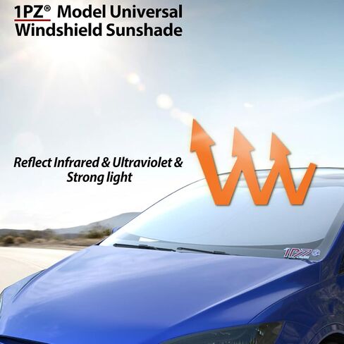 1PZ MO3-CYE Folding Windshield Sunshade Replacement for Tesla Model Y Model 3 Model X Model S Folding Front Window SunShade Double Layer UV Protection Heat Protection Visor in Saudi Arabia