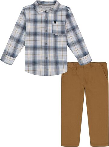 Calvin Klein baby-boys 2 Pieces Long Sleeve Woven Shirt Set in Saudi Arabia