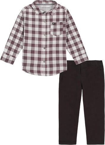 Calvin Klein baby-boys 2 Pieces Long Sleeve Woven Shirt Set in Saudi Arabia