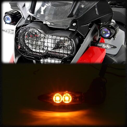 TUINCYN Motorcycle Turn Signal Light Front LED Blinkers Indicators Compatible With BMW F650GS F700GS F800G F800R F800S F800ST HP2 Sport K1200R K1300R R1200GS R1200R G310GS G310R Amber(2 Pack) in Saudi Arabia