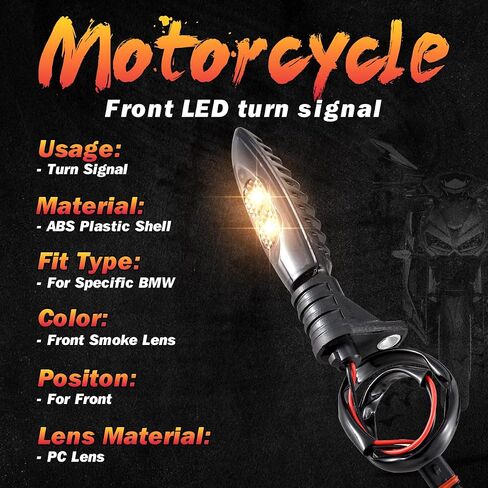 TUINCYN Motorcycle Turn Signal Light Front LED Blinkers Indicators Compatible With BMW F650GS F700GS F800G F800R F800S F800ST HP2 Sport K1200R K1300R R1200GS R1200R G310GS G310R Amber(2 Pack) in Saudi Arabia