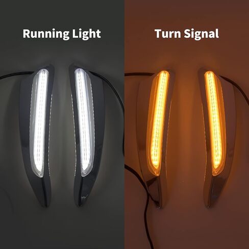 YHMTIVTU دراجة نارية الجبهة مضاءة تنفيس زخرفة LED بدوره إشارة صالح لهوندا GL1800 الذهب الجناح 2018-2021 كروم in Kuwait