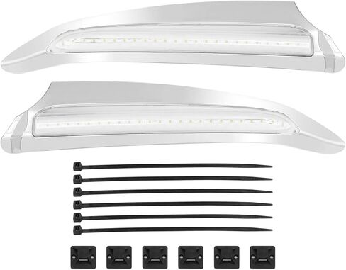 YHMTIVTU دراجة نارية الجبهة مضاءة تنفيس زخرفة LED بدوره إشارة صالح لهوندا GL1800 الذهب الجناح 2018-2021 كروم in Kuwait