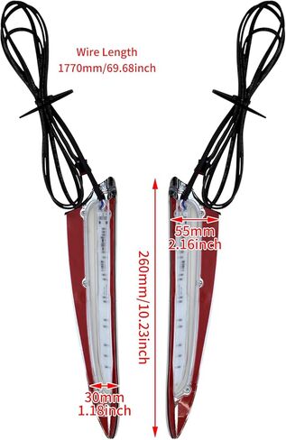 YHMTIVTU دراجة نارية الجبهة مضاءة تنفيس زخرفة LED بدوره إشارة صالح لهوندا GL1800 الذهب الجناح 2018-2021 كروم in Kuwait