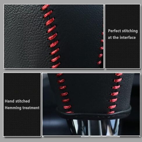 Gear Shift Knob Cover Automatic Transmission Boots Shift Lever Leather Sheath for Nissan ALTIMA 2013-2018 NOT FIT 2.5SR/3.5（Beige Stitches） in Saudi Arabia