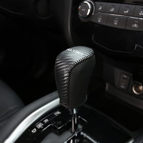 Gear Shift Knob Cover Automatic Transmission Boots Shift Lever Leather Sheath for Nissan ALTIMA 2013-2018 NOT FIT 2.5SR/3.5（Beige Stitches） in Saudi Arabia