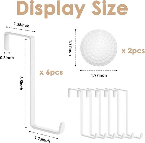 Over The Door Hooks for Hanging, 6 Pack Z-Shaped Door Hanger Hooks, Suitable for 13/8" and 13/4"Thick Door, White Door Hooks for Bathroom, Kitchen, Hanging Towels, Clothes, Coat, Bag in Kuwait