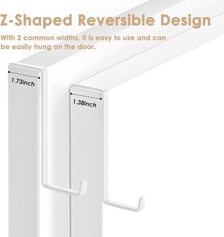 Over The Door Hooks for Hanging, 6 Pack Z-Shaped Door Hanger Hooks, Suitable for 13/8" and 13/4"Thick Door, White Door Hooks for Bathroom, Kitchen, Hanging Towels, Clothes, Coat, Bag in Kuwait