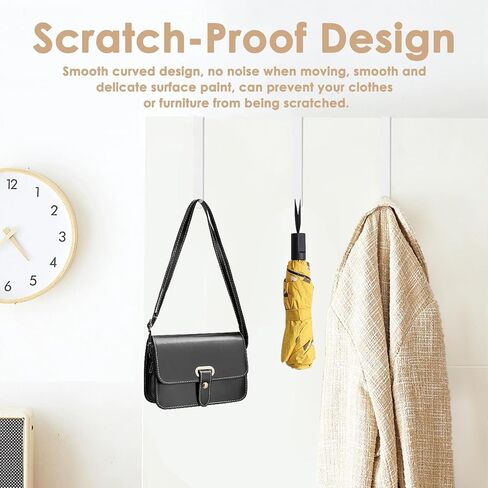 Over The Door Hooks for Hanging, 6 Pack Z-Shaped Door Hanger Hooks, Suitable for 13/8" and 13/4"Thick Door, White Door Hooks for Bathroom, Kitchen, Hanging Towels, Clothes, Coat, Bag in Kuwait