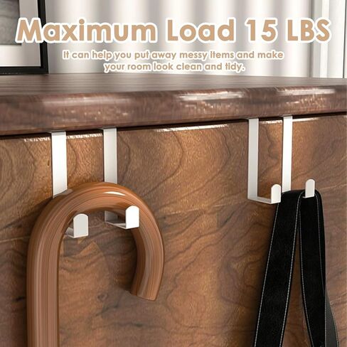 Over The Door Hooks for Hanging, 6 Pack Z-Shaped Door Hanger Hooks, Suitable for 13/8" and 13/4"Thick Door, White Door Hooks for Bathroom, Kitchen, Hanging Towels, Clothes, Coat, Bag in Kuwait