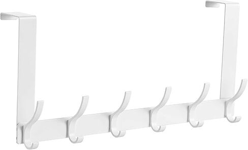 Over The Door Hooks, Back of Door Coat Hanger, Towel Racks for Bathroom with 12 Coat Hooks for Hanging Clothes, Black in Saudi Arabia
