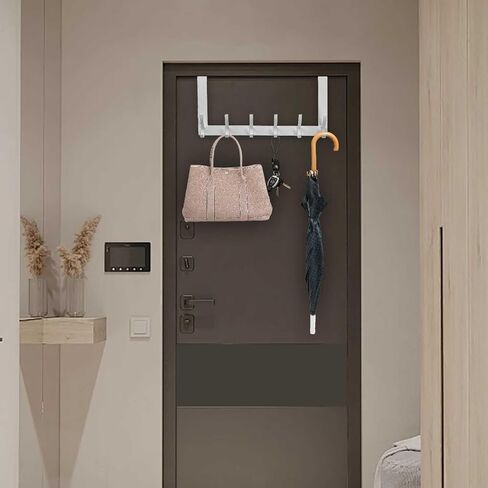 Over The Door Hooks, Back of Door Coat Hanger, Towel Racks for Bathroom with 12 Coat Hooks for Hanging Clothes, Black in Saudi Arabia