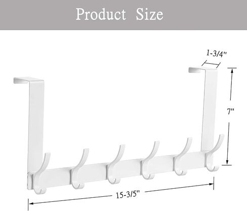 Over The Door Hooks, Back of Door Coat Hanger, Towel Racks for Bathroom with 12 Coat Hooks for Hanging Clothes, Black in Saudi Arabia