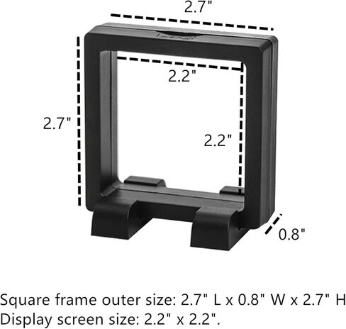 Dicunoy 20 PCS 3D Floating Display Cases, 2.2" Black Coins Display Frame with Stands, Floating Jewelry Holder Cases for Crystal Shells, Fossils, Gems, Pearl, Minerals, Rocks, Pins in Saudi Arabia