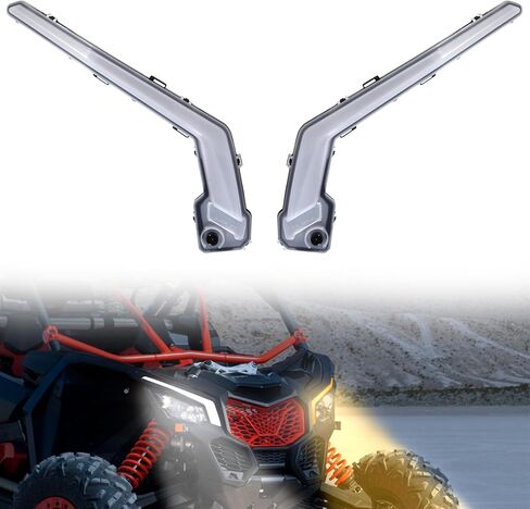 SAUTVS X3 LED Front Signature Fang Lights, LED Turn Signal Lights Assembly for Can-Am Maverick X3 XDS XRS Max Turbo R Trail Sport Max 2017-2024 Accessories (2PCS, Replace #710004994, 710004995) in Saudi Arabia