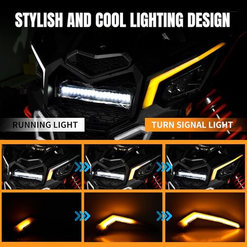 SAUTVS X3 LED Front Signature Fang Lights, LED Turn Signal Lights Assembly for Can-Am Maverick X3 XDS XRS Max Turbo R Trail Sport Max 2017-2024 Accessories (2PCS, Replace #710004994, 710004995) in Saudi Arabia
