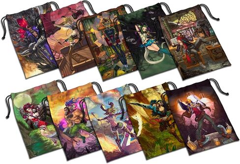 حقائب Adventurer Tuck - متوافقة مع لعبة Middara Unintentional Malum: Act 1 Board Game - أكياس كبيرة الحجم لألعاب الطاولة JRPG - ملحقات ألعاب اللوحة الخيالية التفاعلية - (10 عبوات) in Saudi Arabia