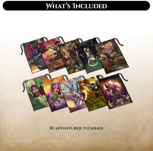 حقائب Adventurer Tuck - متوافقة مع لعبة Middara Unintentional Malum: Act 1 Board Game - أكياس كبيرة الحجم لألعاب الطاولة JRPG - ملحقات ألعاب اللوحة الخيالية التفاعلية - (10 عبوات) in Saudi Arabia
