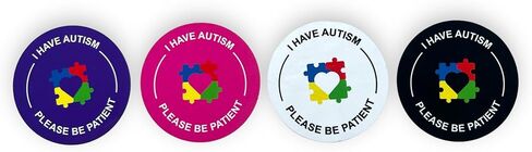 Autism Awareness Stickers - I Have Autism Please Be Patient - 6cm Circular (Black, 5) in Kuwait