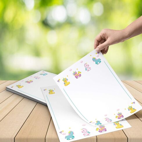 Stationery Writing Paper - 100 Set Floral Letter Notes for DIY Invitation Kit - Perfect Invitations for Bridal Shower, Birthday, Wedding, Engagement Party, VIP, and All Occasions - Green Nature Design in Kuwait