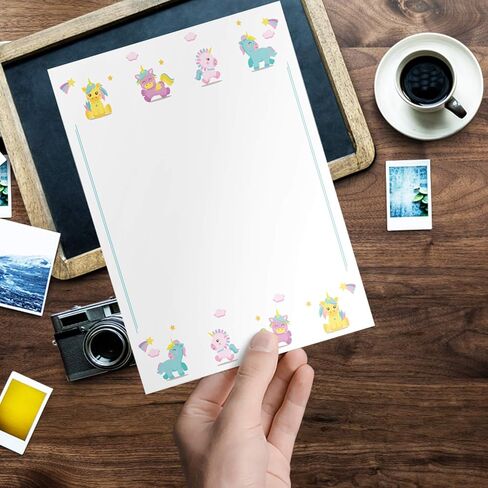 Stationery Writing Paper - 100 Set Floral Letter Notes for DIY Invitation Kit - Perfect Invitations for Bridal Shower, Birthday, Wedding, Engagement Party, VIP, and All Occasions - Green Nature Design in Kuwait