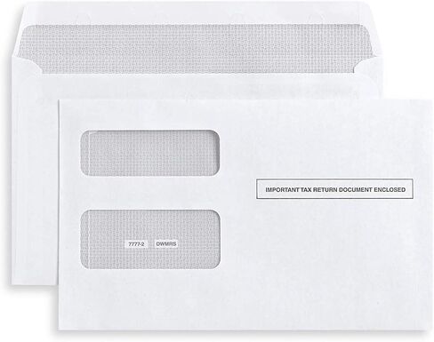 100 Tax Envelopes Self-Seal For 1099 MISC, 1099-R & DIV - INT, Double-Window Security For Quickbooks or Tax Software - 5 5/8 Inch x 9 Inch,100pk in Kuwait