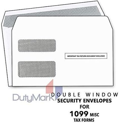 100 Tax Envelopes Self-Seal For 1099 MISC, 1099-R & DIV - INT, Double-Window Security For Quickbooks or Tax Software - 5 5/8 Inch x 9 Inch,100pk in Kuwait