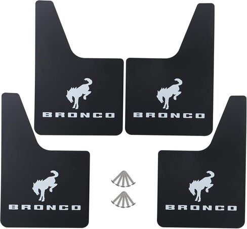 واقيات الطين ذات المقاس العالمي، واقيات الطين، واقيات الطين السوداء، مشاعل الحاجز، الفخاخ القذرة (4 عبوات متوافقة مع اللوحات الطينية برونكو 2020-2024) in Kuwait