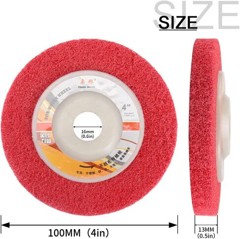 5Pcs 4" Nylon Fiber Buffing Polishing Wheel Sanding Abrasive Disc red 9P for Angle Grinders 100 * 16 in Saudi Arabia