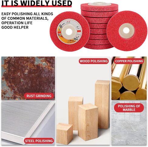 5Pcs 4" Nylon Fiber Buffing Polishing Wheel Sanding Abrasive Disc red 9P for Angle Grinders 100 * 16 in Saudi Arabia