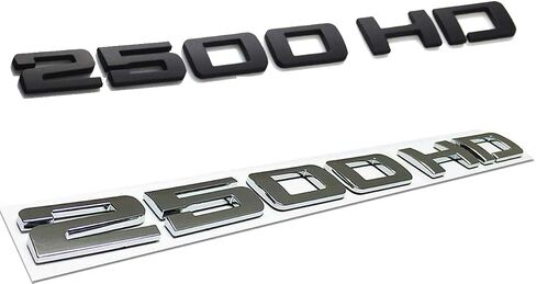 2pcs Badges 2500HD 2500 HD Emblem 3D Decal Suitable for Both Side Doors or Tail Doors (Black) in Saudi Arabia