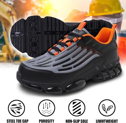 Steel Toe Shoes for Men Lightweight Comfortable Safety Shoes for Men Indestructible Work Shoes for Construction in Saudi Arabia