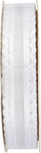 Offray 5/8" Wide Options Sheer Craft and Decorative Ribbon, 9 Total Feet, White in Saudi Arabia