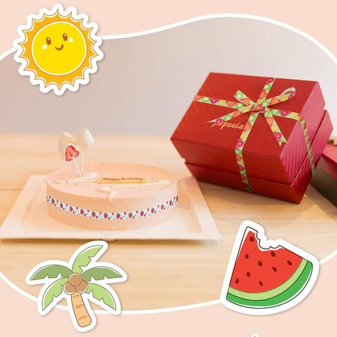50 Yard Grosgrain Ribbon Summer Fruit Trims Printed Grosgrain Ribbons Ice Cream Sunflower Beach Pattern for Gift Wrapping Home Decor 3/8 Inch X 5 Yard (Pack of 10) in Saudi Arabia