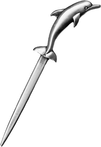 فتاحة رسائل على شكل دولفين، فتاحة حروف معدنية بيوتر عتيقة، مظروف مفتوح، فتاحة حروف يدوية فضية (دولفين) in Kuwait