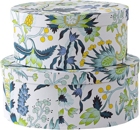 Soul & Lane Oval Decorative Storage Boxes with Lids for Arrangements - Garden Grace - Set 2, Cardboard Boxes for Flowers and Gifts in Saudi Arabia