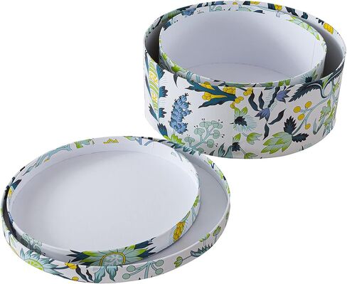 Soul & Lane Oval Decorative Storage Boxes with Lids for Arrangements - Garden Grace - Set 2, Cardboard Boxes for Flowers and Gifts in Saudi Arabia