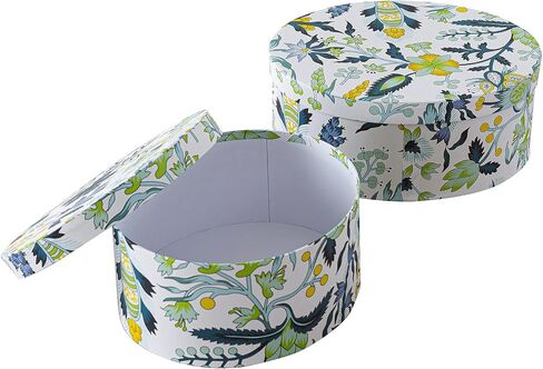 Soul & Lane Oval Decorative Storage Boxes with Lids for Arrangements - Garden Grace - Set 2, Cardboard Boxes for Flowers and Gifts in Saudi Arabia
