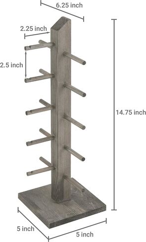 MyGift 5-Pair Barnwood Graywashed Wood Sunglasses and Eyewear Display Stand, Tabletop Multipurpose Keychain Storage Rack for Retail or Home Collection in Saudi Arabia