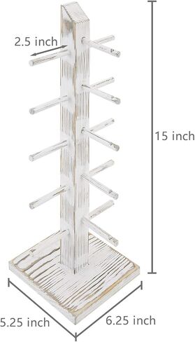 MyGift 5-Pair Barnwood Graywashed Wood Sunglasses and Eyewear Display Stand, Tabletop Multipurpose Keychain Storage Rack for Retail or Home Collection in Saudi Arabia