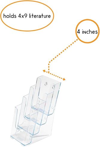 SOURCEONE.ORG Premium Brochures Holder for 4" Trifold Booklets – 4-Tier – Clear Acrylic Countertop Organizer in Saudi Arabia