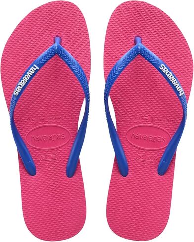 شبشب نسائي من Havaianas بشعار نحيف منبثق، صندل نسائي بحزام رفيع، وردي كهربائي، 9/10 واط، 7/8 متر in Kuwait