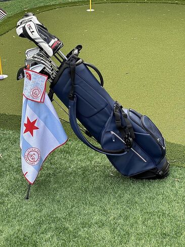 TAG Golf Co Small Magnetic Golf Towel - Perfect Size for Pocket - 6 x 6 -Golf Ball Cleaner - Portable - Hometown Series - Sidekick Chicago in Kuwait