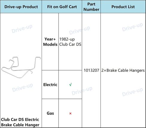 Drive-up Club Car DS طقم كابل فرامل يد من الفولاذ المقاوم للصدأ 2000-Up 102022101 كابلات جانبية للسائق والركاب in Kuwait