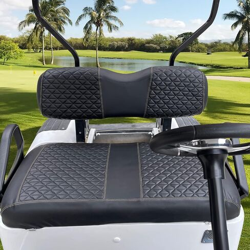 XUANYUDG0769 Golf Cart Front Seat Covers for EZGO TXT 1994-2013 OEM Seat Cushion, Adjustable Buckles/No Stapler Required, Black/Green/Red/Blue in Kuwait