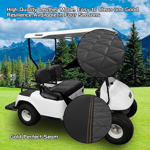 XUANYUDG0769 Golf Cart Front Seat Covers for EZGO TXT 1994-2013 OEM Seat Cushion, Adjustable Buckles/No Stapler Required, Black/Green/Red/Blue in Kuwait