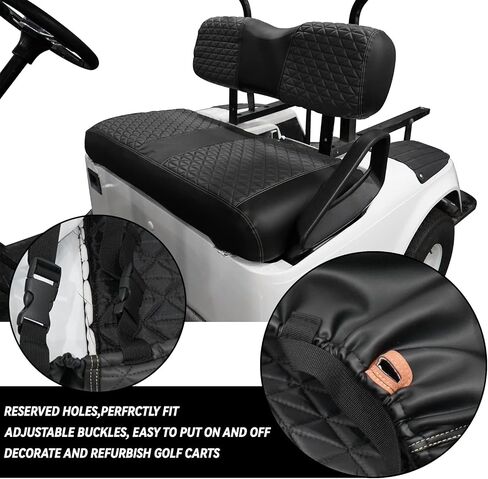 XUANYUDG0769 Golf Cart Front Seat Covers for EZGO TXT 1994-2013 OEM Seat Cushion, Adjustable Buckles/No Stapler Required, Black/Green/Red/Blue in Kuwait
