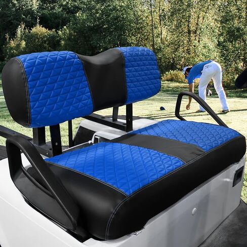 XUANYUDG0769 Golf Cart Front Seat Covers for EZGO TXT 1994-2013 OEM Seat Cushion, Adjustable Buckles/No Stapler Required, Black/Green/Red/Blue in Kuwait